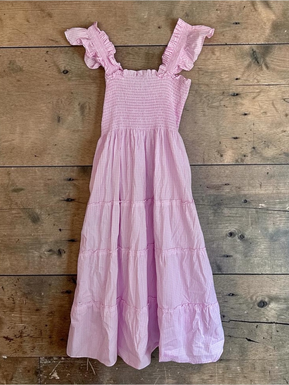 Hill House Home Ellie Nap Dress Pink Gingham Sz Medium
